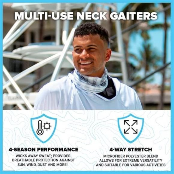 5-Pack UV Face Shield | UV 30+ Multipurpose Neck Gaiter Balaclava for Adults - Picture 5 of 6